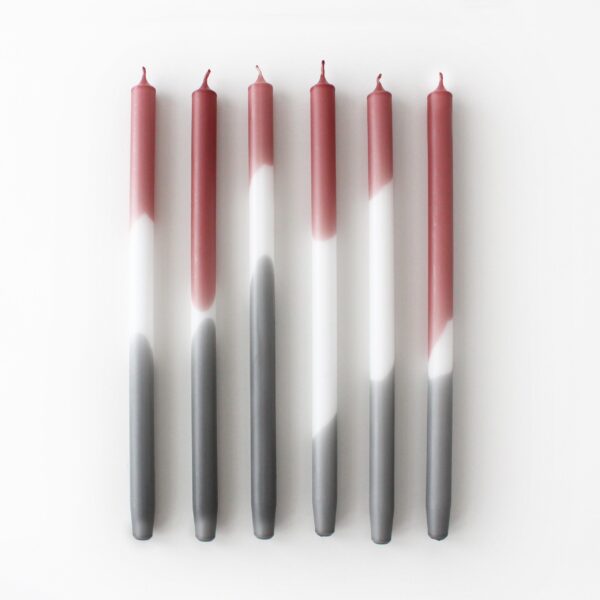 FOGGY MAROON DIP DYE Candles (set of 6)