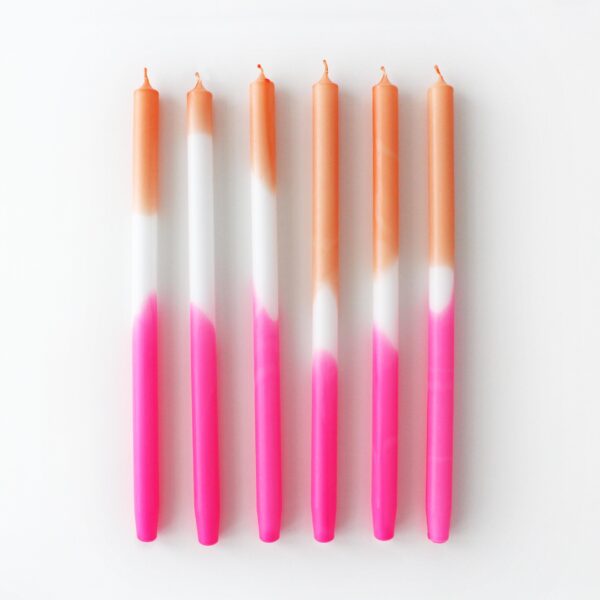 POPPY PUNCH DIP DYE Candles (set of 6)